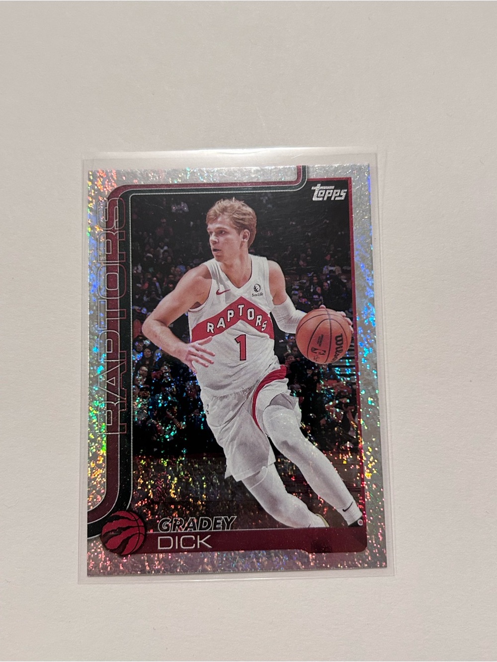 Topps Gradey Dick Toronto Raptors Holo Basketball Card - White/Red